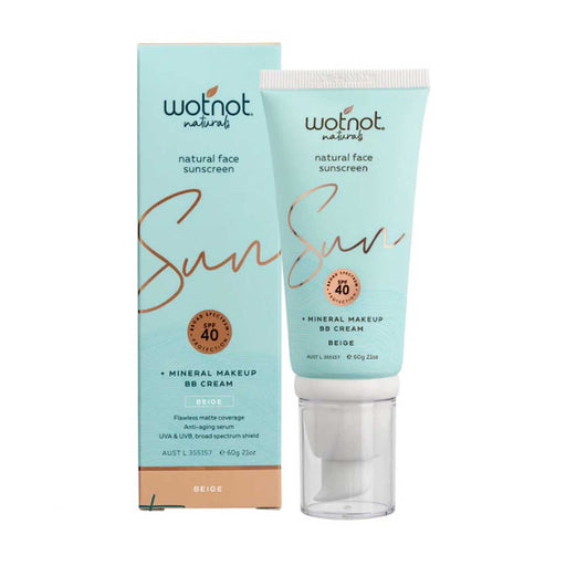 Wotnot Naturals 40 SPF Natural Face Sunscreen, BB Cream + Mineral Makeup