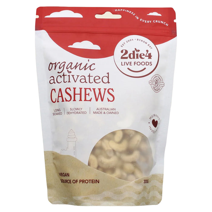 2die4 Live Foods Organic Activated Cashews 300g, Wicked NRG