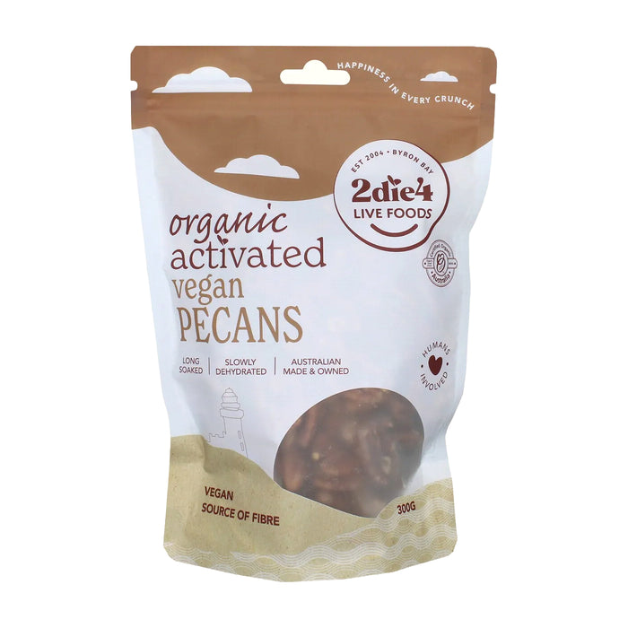 2die4 Live Foods, Organic Activated Pecans Vegan, 300g, Wicked NRG