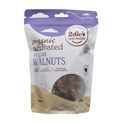 2die4 Organic Activated Walnuts Vegan 275g Wicked NRG