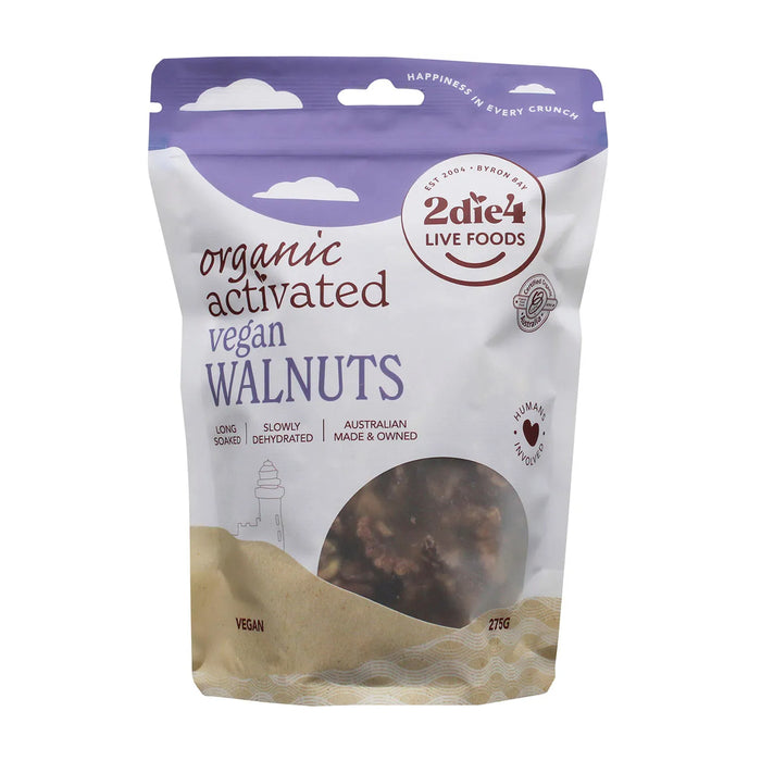 2die4 Organic Activated Walnuts Vegan 275g Wicked NRG