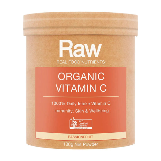 AMAZONIA Raw Organic Vitamin C Passionfruit 100g Nutritional Panel a Wicked NRG