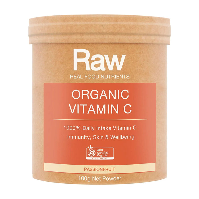 AMAZONIA Raw Organic Vitamin C Passionfruit 100g Nutritional Panel a Wicked NRG