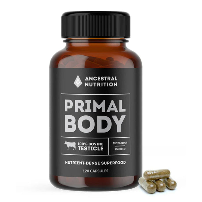 Ancestral Nutrition Primal Body - Grass Fed Bovine Testicle 120 Capsules Wicked NRG