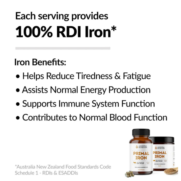 Ancestral Nutrition Primal Iron 90 Capsules Wicked NRG