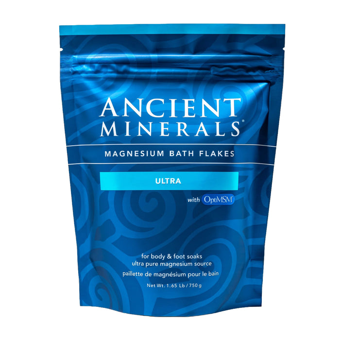 Ancient Minerals Magnesium Bath Flakes Ultra + MSM 750g Wicked NRG
