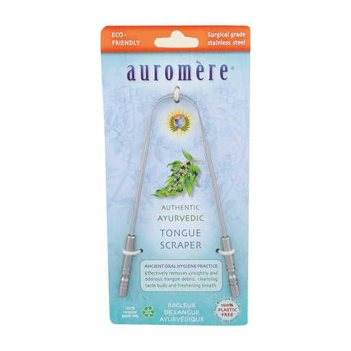 Auromere Tongue Scraper Ayurvedic Surgical Grade Stainless Wicked NRG