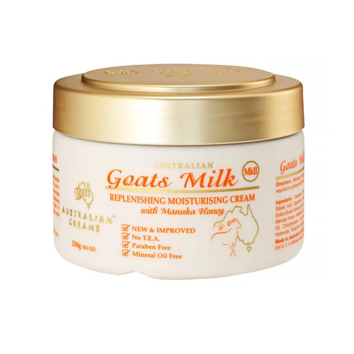 Australian Creams MkII Goats Milk Replenishing Moisturising Cream with Manuka Honey 250g Wicked NRG