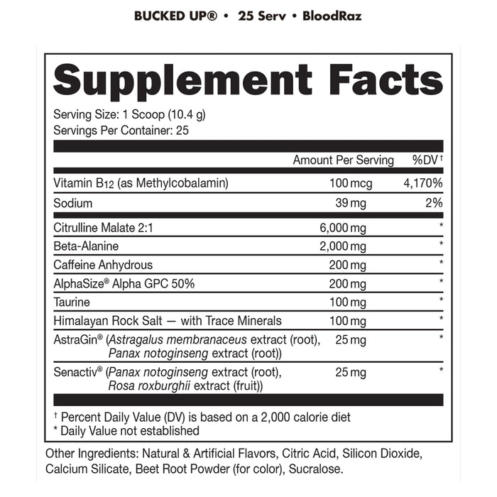 Bucked Up Pre Workout 25 Is stocked at WickedNRG in Darwin