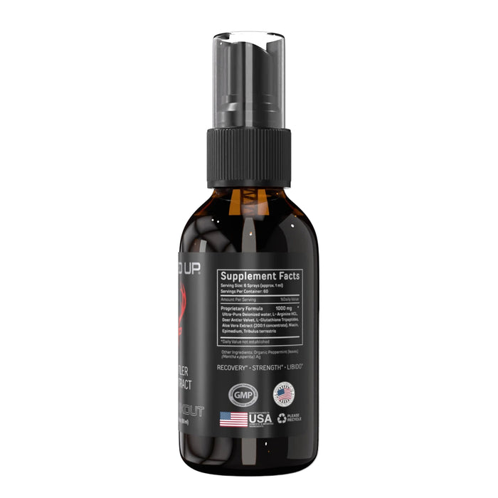 BUCKED UP Deer Antler Spray Post-Workout His 60ml Ingredients Wicked NRG