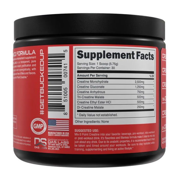 BUCKED UP Six Point Creatine Multi-Source Creatine Powder Tub