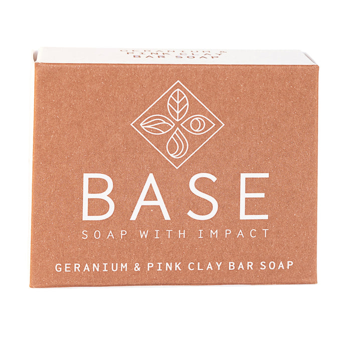 Base (Soap With Impact) Soap Bar Geranium & Pink Clay (Boxed) 120g Wicked NRG