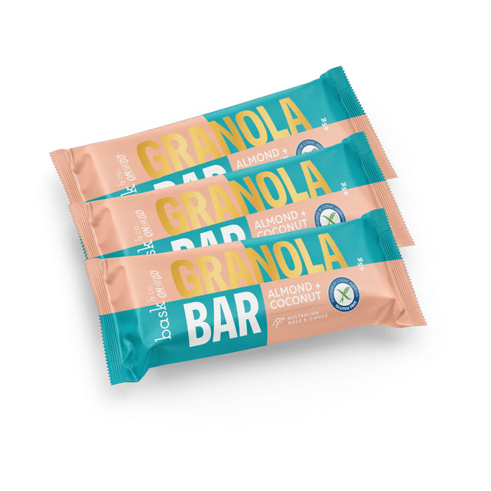 Bask & Co Almond & Coconut Granola Bars 45g Wicked NRG