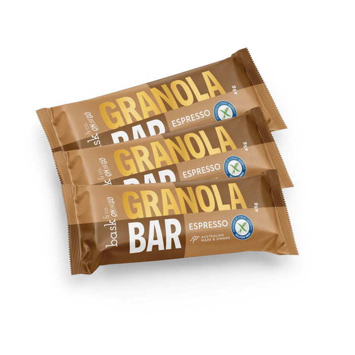 Bask & Co Expresso Granola Bars 45g Wicked NRG