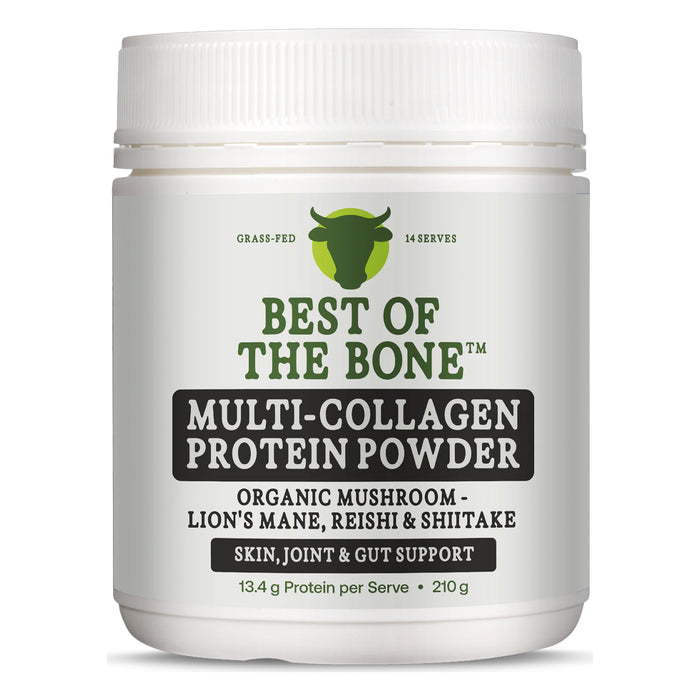 Best of the Bone Collagen Peptide Powder - Organic Mushroom 210g Wicked NRG