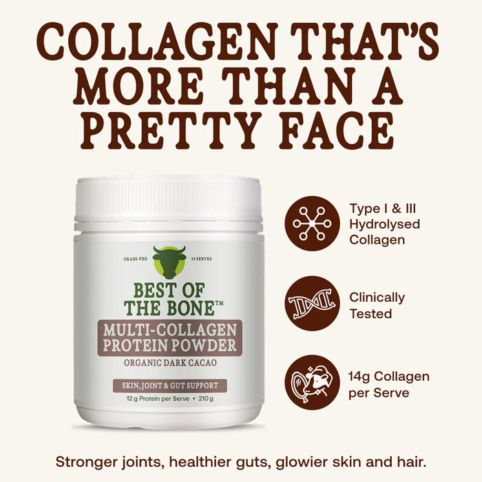 Raw cacao collagen protein powder grass fed