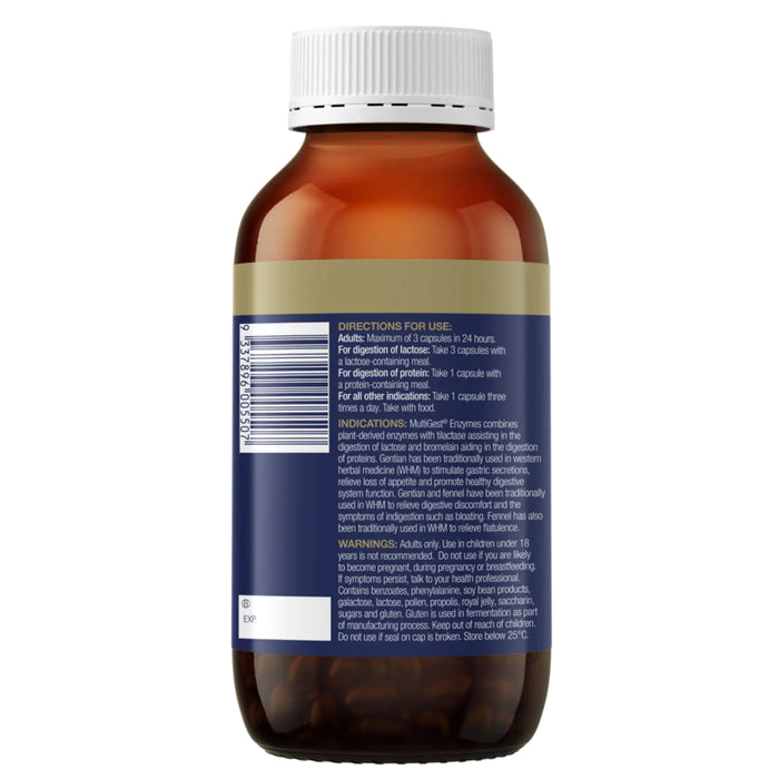 BioCeuticals MultiGest Enzymes 180 Capsules Nutritional Panel Wicked NRG