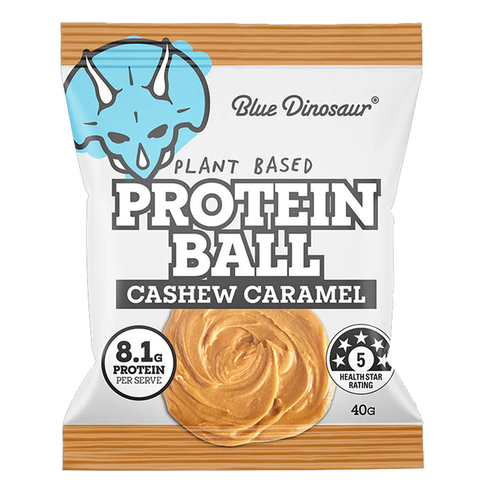 Blue Dinosaur Cashew Caramel Protein Ball 40 grams Wicked NRG