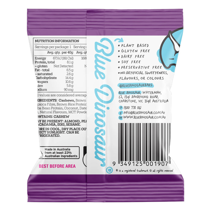 Blue Dinosaur Mango Tango Protein Ball 40 grams Ingredients Wicked NRG