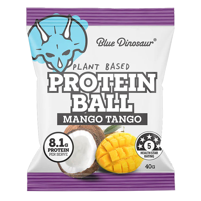 Blue Dinosaur Mango Tango Protein Ball 40 grams Panel Wicked NRG
