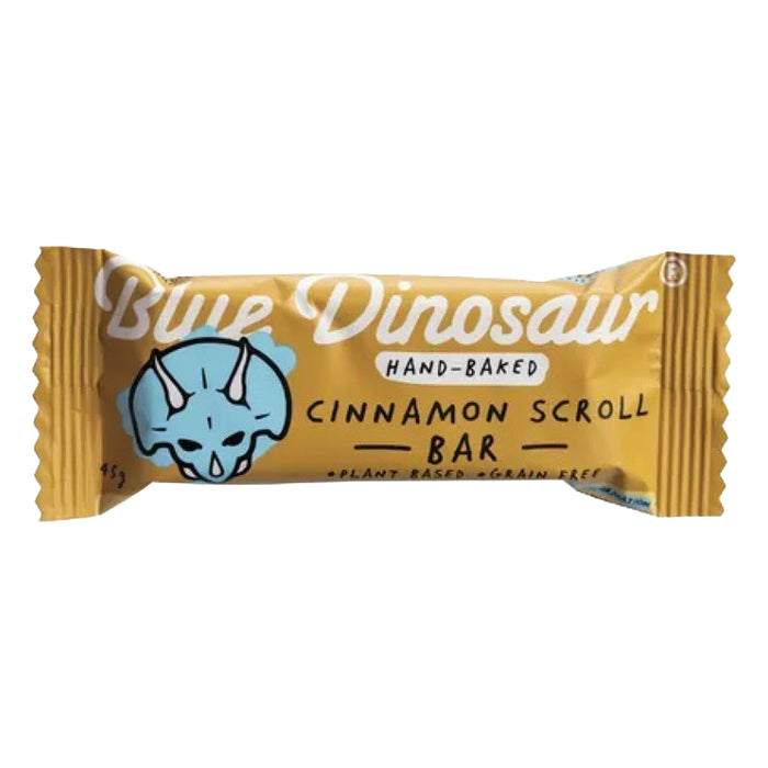 Blue Dinosaur Cinnamon Scroll Snack Bar 45 Grams Wicked NRG