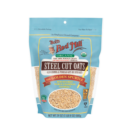 Bob's Red Mill, Organic Steel Cut Oats Pure Wheat Free 680g Wicked NRG