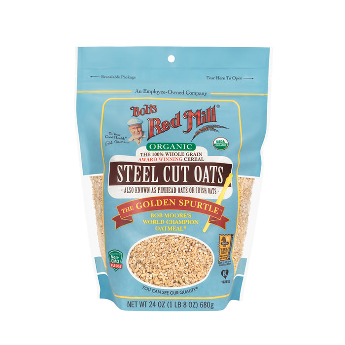 Bob's Red Mill, Organic Steel Cut Oats Pure Wheat Free 680g Wicked NRG