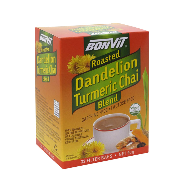 Bonvit Roasted Dandelion Turmeric Chai Blend Tea x 32 Filter Bags Wicked NRG