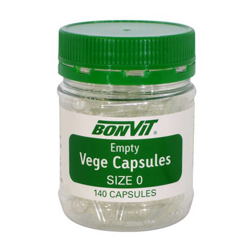 Bonvit Empty Vege Capsules 140 caps Bottle Front