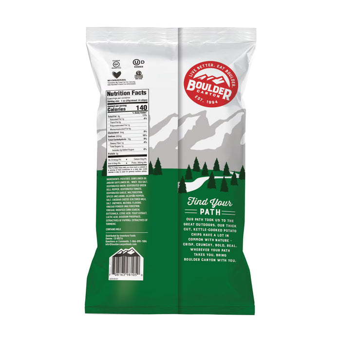 Boulder Canyon Jalapeno Cheddar Chips 142g Nutritional Panel Wicked NRG