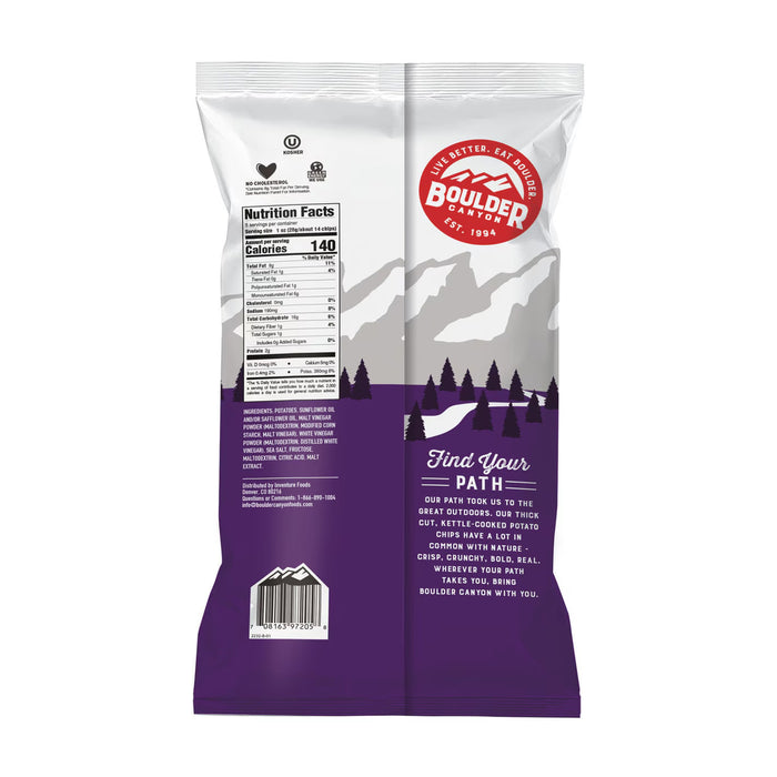 Boulder Canyon Malt Vinegar & Sea Salt Chips 142g Nutritional Panel Wicked NRG