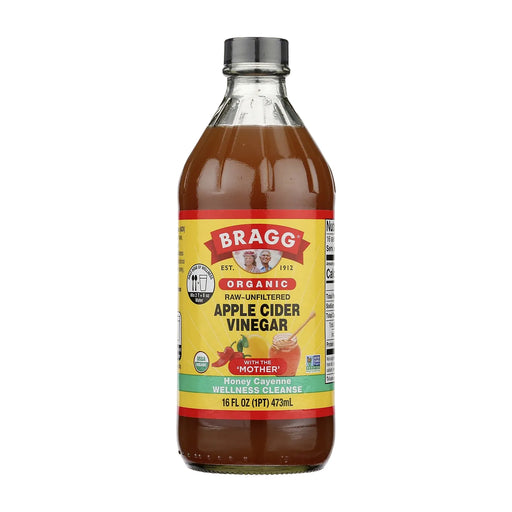 Bragg Apple Cider Vinegar Honey Cayenne Wellness Cleanse With The Mother 473ml Wicked NRG