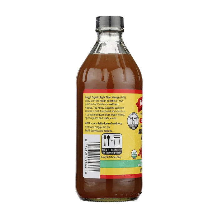 Bragg Apple Cider Vinegar Honey Cayenne Wellness Cleanse With The Mother 473ml a Wicked NRG