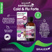 Brauer Sambucus Black Elderberry Kids Cold & Flu Forte With Honey Oral Liquid 100ml Wicked NRG a