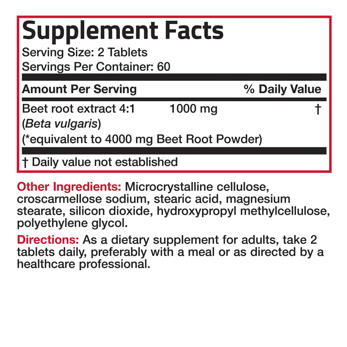 Bronson Beet Root Double Strength 120 Caps Ingredients 2 Wicked NRG
