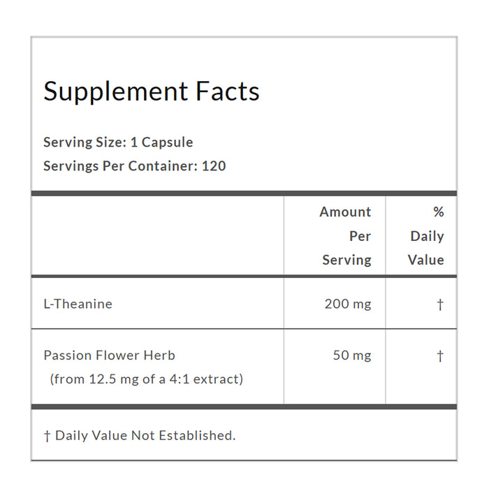 Bronson L-Theanine 200mg 120 Caps Nutritional Panel Wicked NRG