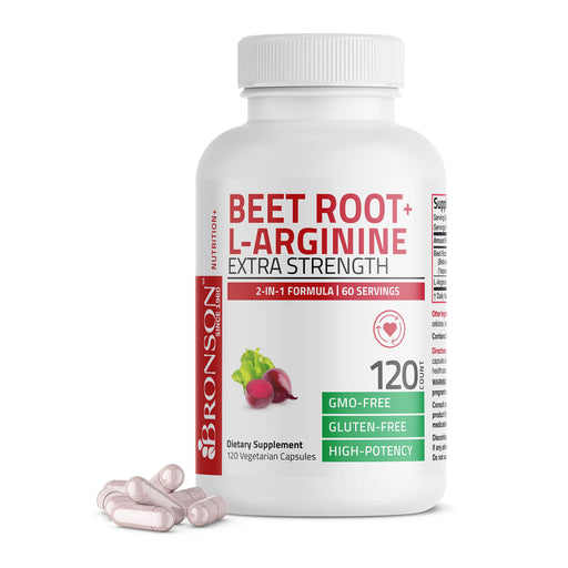 Bronson Beetroot- L-Arginine 120 Caps  Wicked NRG