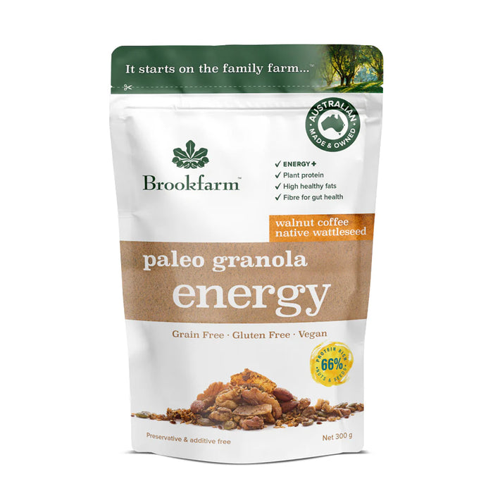 Brookfarm Energy Paleo Granola Walnut Coffee & Wattleseed 300g Wicked NRG