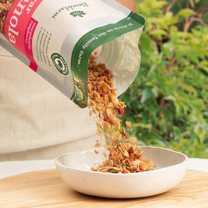Brookfarm Low Sugar Granola Macadamia Raspberry 400g Ingredients a Wicked NRG