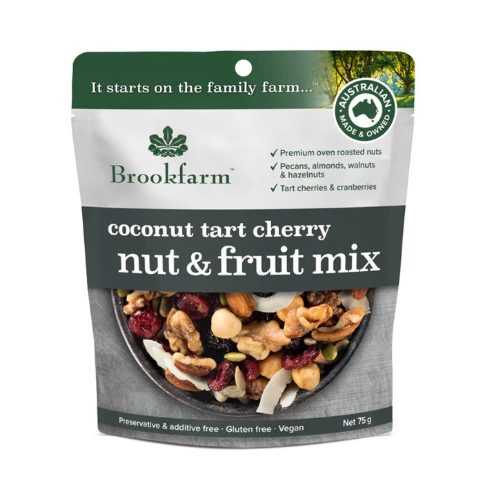 Brookfarm Nut & Fruit Mix Coconut Tart Cherry 75 Grams Wicked NRG