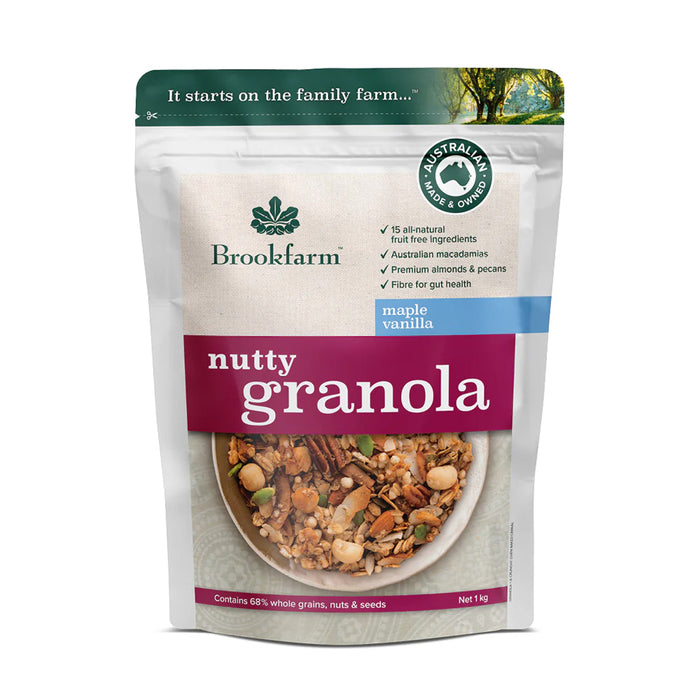 Brookfarm Nutty Granola Maple Vanilla 1kg Wicked NRG