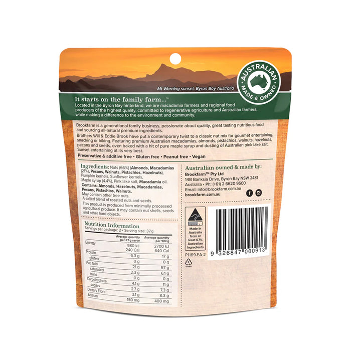 Brookfarm Roasted Nuts Maple & Pink Lake Salt 200g Ingredients Wicked NRG