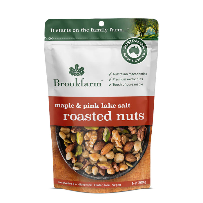 Brookfarm Roasted Nuts Maple & Pink Lake Salt 200g Wicked NRG