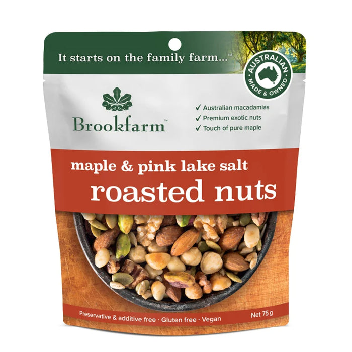 Brookfarm Roasted Nuts Maple & Pink Lake Salt 75g Wicked NRG
