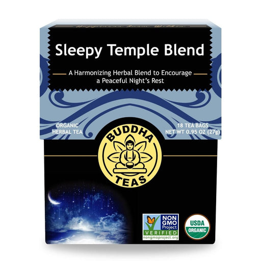 Budda Teas Organic Sleepy Temple Blend 18 Teabgs, box a Wicked NRG