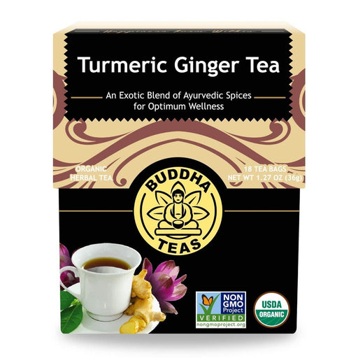 Budda Teas Organic Turmeric Ginger Tea 18 tea bags, Wicked NRG