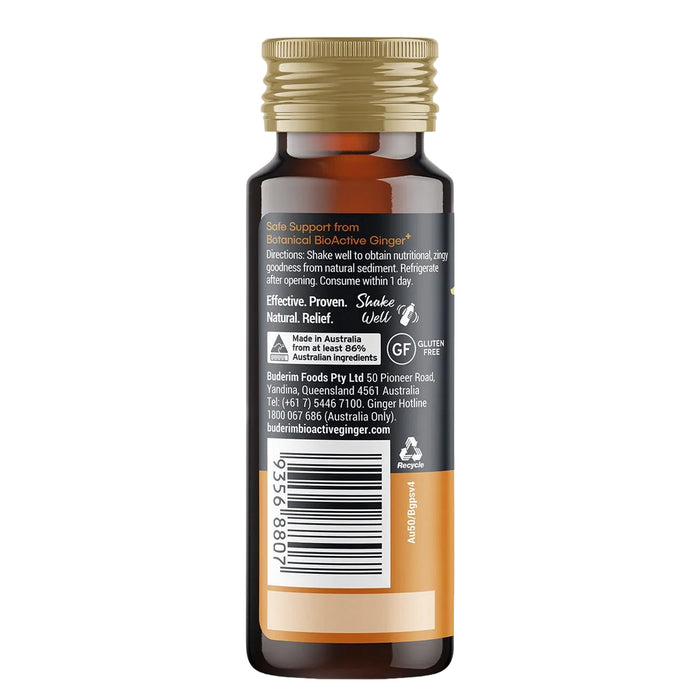 Buderim BioActive Ginger+ Immunity Shots 50mL Ingredients Wicked NRG