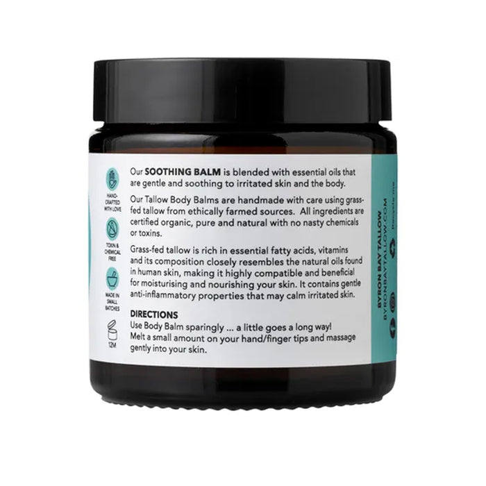 Byron Bay Tallow Organic Grass Fed Beef Body Soothing Balm 100ml Ingredients a Wicked NRG
