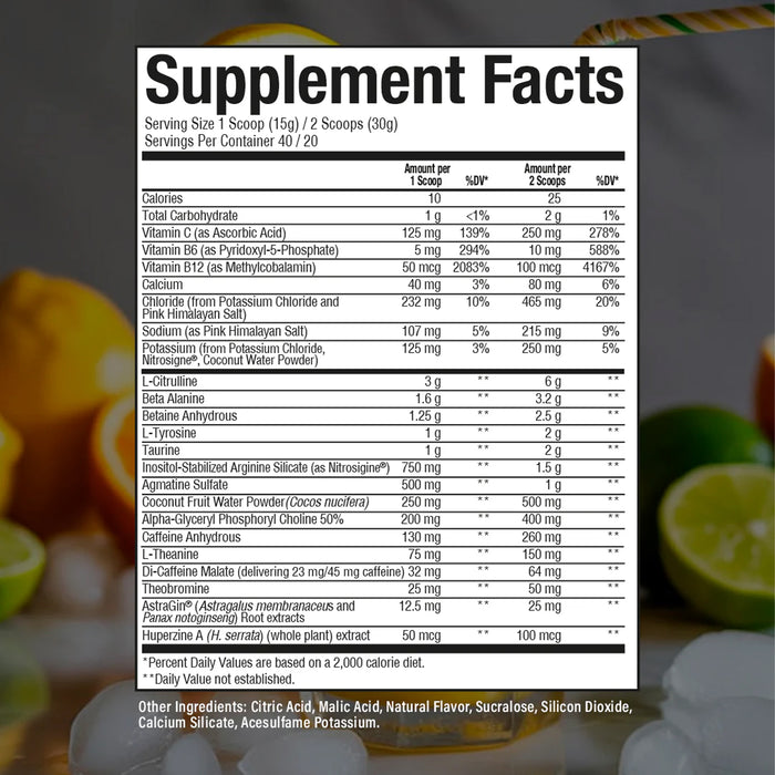CBUM Thavage Pre-Workout Champion Mentality 18.13 oz 514 Grams 40 Serves Ingredients Wicked NRG