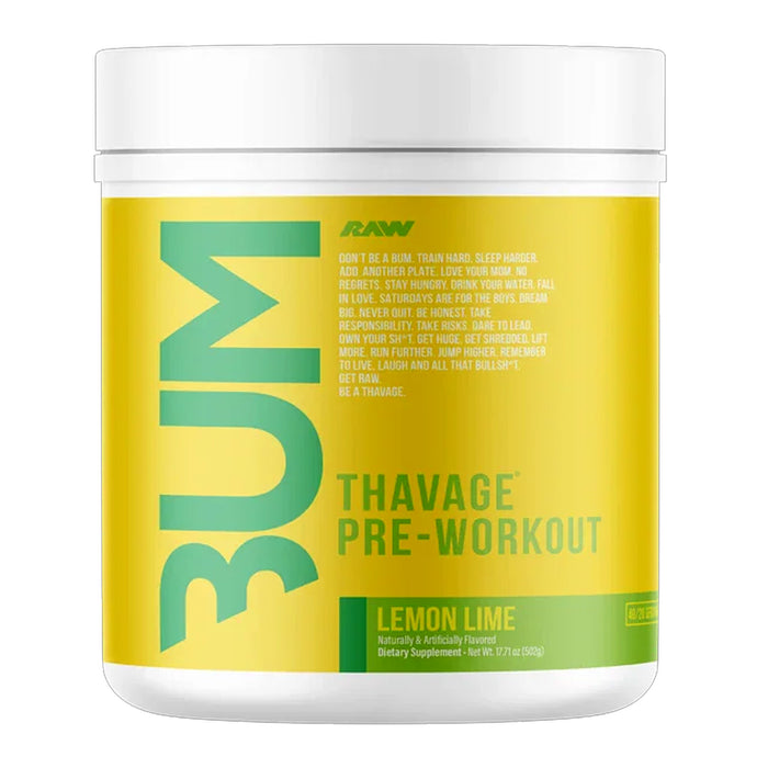 CBUM Thavage Pre-Workout Lemon Lime 18.13 oz 514 Grams 40 Serves Wicked NRG